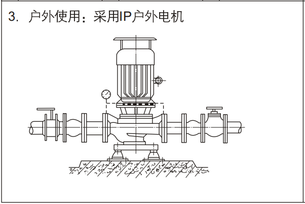消防泵安裝示意圖-戶外使用，采用IP戶外電機